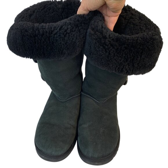 Ugg Australia Bailey Boots Black Shearling Size 9 Winter Style 1873 D9053 - Picture 8 of 9
